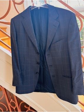 Ermenegildo Zegna Vintage Traveller Wool Blazer EU52 Gray Check Luxury Jacket